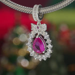 Ribbon Crown Tarnish-resistant Silver Dangle Charms In White Gold Plated