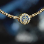 Cove Scallop Shell Charm in Tarnish-Resistant Silver With Crystal