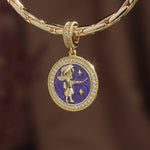 ENTJ MBTI Personality Tarnish-Resistant Silver Dangle Charm With Enamel In 14K Gold Plated