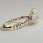 Toi et Moi Pear Lab-Grown Diamond Ring 2.0ct & 1.0ct Pear Dual Stones ¡¤ Claw Setting Tarnish-resistant Silver In 14K Gold Plated (Includes IGI Certification from International Gemological Institute)
