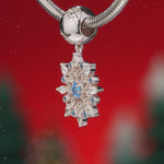 Dreamlike Snowflake Tarnish-resistant Silver Dangle Charms In White Gold Plated