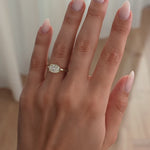 2ct Elongated Cushion Lab-Grown Diamond East-West Claw Solitaire with Bezel Frame Engagement Ring in Solid 14K Yellow Gold (Includes IGI Certification from International Gemological Institute)