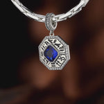 Sterling Silver Mythic Blue Dangle Charms In Blackened 925 Sterling Silver