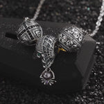 Sterling Silver Spectral Shine Charms Necklace Set With Enamel In White Gold Plated