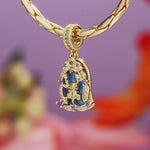 PavÃ© Enamel Rabbit Tarnish-Resistant Silver Charm In 14K Gold Plated