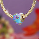 Wonderland Cosmic Heart Tarnish-Resistant Silver Charm In 14K Gold Plated