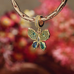 Bloom Wing Glint Tarnish-resistant Silver Dangle Charms In 14K Gold Plated