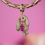 Long-Eared Bunny Tarnish-resistant Silver Dangle Charms In 14K Gold Plated