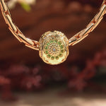 Jade Harmony Flower Tarnish-resistant Silver Charms In 14K Gold Plated