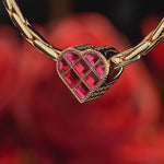 Velvet Heart Dream Tarnish-resistant Silver Charms In 14K Gold Plated - Handcrafted with Swarovski® Crystals