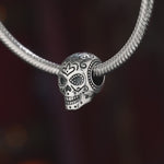 Sterling Silver Skulls Charms With Enamel In Blackened 925 Sterling Silver