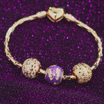 Sterling Silver Dancing In The Dusk Charms Bracelet Set With Enamel In 14K Gold Plated