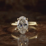 LIMITED-TIME SALE $399.99 | 2ct Oval Lab-Grown Diamond Solitaire Ring with Claw Setting Tarnish-resistant Silver In 14K Gold Plated (Includes IGI Certification from International Gemological Institute）