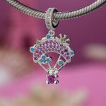 Free Paragliding Tarnish-resistant Silver Dangle Charms In White Gold Plated