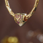 Ornate Swan Heart Tarnish-resistant Silver Charms In 14K Gold Plated