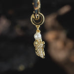 Pearl Tidal Starfish Dangel Charm in Tarnish-Resistant Silver With Crystal
