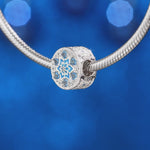 Crystaline Snowflake Tarnish-resistant Silver Charms In White Gold Plated