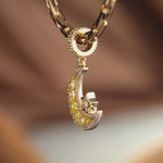 Brilliant Moon Tarnish-resistant Silver Dangle Charms In 14K Gold Plated