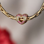 Hollow Love Heart Tarnish-resistant Silver Charms In 14K Gold Plated