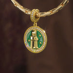 ENFJ MBTI Personality Tarnish-Resistant Silver Dangle Charm With Enamel In 14K Gold Plated