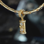 Lagoon Siren Heart Frame Dangle Charm in Tarnish-Resistant Silver With Crystal
