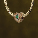 Heart of Grace May Birthstone Tarnish-resistant Silver Charms With Enamel In 14K Gold Plated