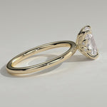 2ct Elongated Cushion Lab-Grown Diamond Ring with Petal Gallery & Leaf Detail Claw Setting Tarnish-resistant Silver In 14K Gold Plated (Includes IGI Certification from International Gemological Institute)
