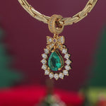 Ribbon Crown Tarnish-resistant Silver Dangle Charms In 14K Gold Plated