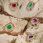 Sterling Silver Teardrop Necklace with Purple Sapphire In 14K Gold Plated (Includes GRC Certification from Gemstone Research Center)