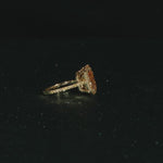Sunlit Halo - 1.1 ct Radiant Cut Lab-Grown Fancy Vivid Yellow Diamond Ring with Diamond Halo In Solid 14K Yellow Gold with White Gold Plating (Includes IGI Certification from International Gemological Institute)