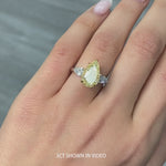 Sunlit Pear Trilogy - 3.0 ct Pear Brilliant Cut Lab-Grown Fancy Intense Yellow Diamond Three-Stone Ring with Pear Diamond Side Stones In Tarnish-resistant Silver (Includes IGI Certification from International Gemological Institute)