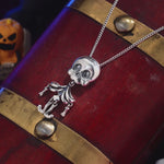 Limited Edition Flash Sale: Eerily Elegant Halloween-themed Zombie Skeleton Necklace in 925 Sterling Silver with Antique Finish