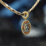 Ocean Mermaid Sea Glow Pavé Gemstone Dangle Charm in Tarnish-Resistant Silver with 14K Gold Plating