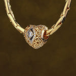 Heart of Grace April Birthstone Tarnish-resistant Silver Charms With Enamel In 14K Gold Plated