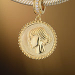 Woolf Portrait Tarnish-resistant Silver Dangle Charms In 14K Gold Plated