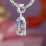 Wonderland Rainbow Window Tarnish-Resistant Silver Charm In White Gold Plated