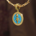 ISTJ MBTI Personality Tarnish-Resistant Silver Dangle Charm With Enamel In 14K Gold Plated