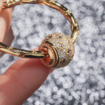 Sterling Silver Blossoming Luck Charms Bracelet Set In 14K Gold Plated (Includes bracelet and all charms shown)