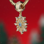 Dreamlike Snowflake Tarnish-resistant Silver Dangle Charms In 14K Gold Plated