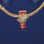 Elegant Mouse Knight Tarnish-resistant Silver Charms With Enamel In 14K Gold Plated