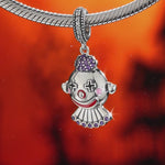 Sterling Silver Harlequin's Haunt Dangle Charms With Enamel In Blackened 925 Sterling Silver