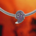 Sterling Silver Adorable Phantom Charms With Enamel In Blackened 925 Sterling Silver