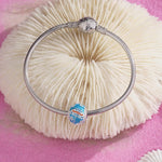 Coastal Relaxation Tarnish-resistant Silver Charms With Enamel In White Gold Plated