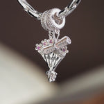 Graduation Bouquet Tarnish-resistant Silver Dangle Charms In White Gold Plated
