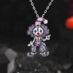 Sterling Silver Trickster's Masquerade Necklace With Enamel In Blackened 925 Sterling Silver