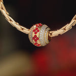 Petal Imprint Tarnish-resistant Silver Charms In 14K Gold Plated - Handcrafted with Swarovski® Crystals