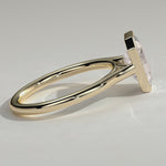 2ct Emerald-Cut Lab-Grown Diamond Ring with Bezel Setting Tarnish-resistant Silver In 14K Gold Plated (Includes IGI Certification from International Gemological Institute）
