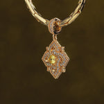 Quatrefoil Rose November Birthstone Tarnish-resistant Silver Dangle Charms In 14K Gold Plated