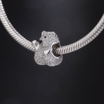 Polar Bear Tarnish-resistant Silver Charms In White Gold Plated