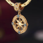 Navigational Stars Tarnish-resistant Silver Charms With Enamel In 14K Gold Plated